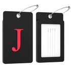  2 Pack Luggage Tags For Suitcases  26 Initial Letter Travel Large J Black