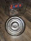 Vintage Lance Glass Cracker Jar With Red Metal Lid Store Counter Advertising