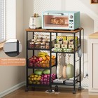 Rolling Kitchen Storage Microwave Cart  Kitchen Island With Adjustable Shelf    