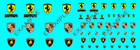 1 64  ferrari-porsche-lamborghini  Assorted Emblems Decal Scr-0631