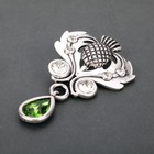 Celtic  Scottish Thistle Pin With Crystals