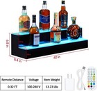 Led Liquor Bottle Display Shelf 2 Tier 40  Bar Display Shelf Acrylic Wine Rack