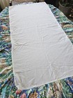 Vtg Garden Animal Crib Skirt Dust Ruffle Watercolor Blue Nursery Deer Owl Rabbit