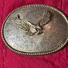 Eagle Belt Buckle Vintage Bronze Silver Tone   Nice  