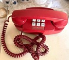 Vintage Red Western Electric Princess Push Button Telephone