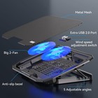 Laptop Cooling Pad Chill Mat 2 Quiet Fans Led Lights 2 Usb Ports Notebook Cooler