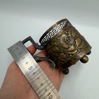 Antique Brass Nickel Silver Tea Glass Holder Polish Floral Warsaw 19th Century