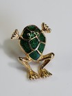 Jumping Frog Lapel Pin Green Enamel 