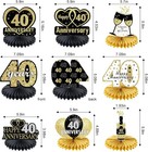 Happy 40th Anniversary Decorations Table Honeycomb Centerpiece  8pcs 40    