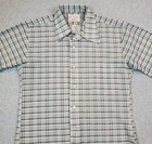Vintage 70 s -arrow Dectoline Knits Shirt Men s Size 16 Short Sleeve Gray Plaid