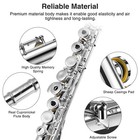 New Silver Plated 16 Keys C Flute Open Hole Offset G Split E W stand   Full Kit