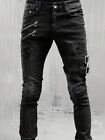 New Slim Fit Ripped Biker Jeans  Men s Casual Street Style Stretch Denim Pants