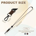 Durable 2pcs Durable Breakaway Lanyard  Adjustable Neck Lanyard  Brown  Grey