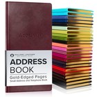 Leather Address Book With Alphabetical Tabs - 403 Records  Pocket Size 6x3 25