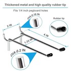 15 Pcs Double Pegboard Hooks 4 Inch  Heavy Duty Peg Board Hooks With Black Ru   