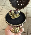 Victorian Style Ornate Egg Trinket Box With Elephant Figurine  Jeweled