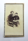 Abraham Lincoln And Tad -  Civil War Cdv W interesting Story - Berger Back Mark