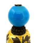 19th Century Chinese Mandarin Qing Enamel Bell Blue Peking Glass Hat Rank Badge