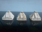 Vintage Mexican Chichen Itza Pyramid Souvenir Set Of 3   Made In Mexico   Rare