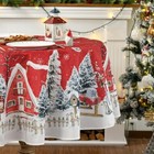 Horaldaily Christmas Tablecloth 70  70 Inch Round  Winter Snowman House Christ   