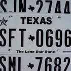 One Random Texas License Plate - The Lone Star State White License Plate Tags
