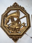 Vintage Syroco Homco 2 Gold Wall Plaques Musical Decor  Mcm Hollywood Regency