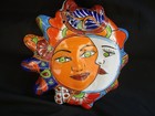 Talavera Sun And Moon Face Mexican Pottery Folk Art Hand Painted Home Decor 10 