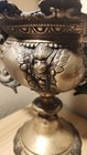 Antique Brass Bronze 1800 s Ornate Cast Pedestal Jardiniere Planter With Cherubs
