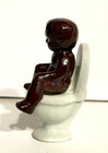 Antique Porcelain Baby Small Baby On Toilette  1940-50s Occupied Japan