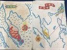 Ww2 Imperial Japanese Picture Book    battle Of Malaya    1943 Map   Color Art