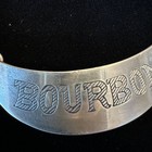 R  Blackinton Sterling Silver Bourbon Bottle Decanter Tag Label Vintage Barware