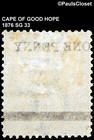 Cape Of Good Hope 1876 Sg 35 Grn   Blk Surcharge 1p On 1 -mvlh Og F vf