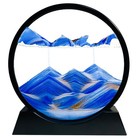 3d Moving Sand Art Picture - Liquid Motion Deep Sea Sandscape  Round Glass Frame