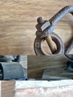 Myers Antique Vintage Wood Block And Tackle Pulley With Metal Eye U Bolt