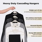 Ivory Velvet Hangers 50 Pack  Felt Covered Non Slip Fabric With Stackable Cas   