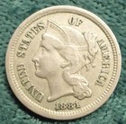 1881 Nickel 3-cent Piece  Nickel Three-cent Piece  United States Of America 3c