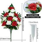 Artificial Cemetery Flowers  Memorial Rose Flowers Grave Decoration Flower Bo   