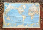 Vintage National Geographic Map Supplement  The World  February 1965