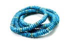 Blue Howlite Rondelle Beaded Stretch Bracelet 6 5  6mm Gemstone With Gold Spacer