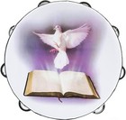 10  Dove Bible Tambourine With Double Row Jingles For Church   Prayer
