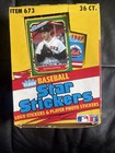 Empty 1987 Fleer Star Stickers Wax Box  Empty Clemens Display On Top