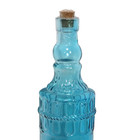 Decorative Sky Blue Glass Bottle Embossed Rope Design Home Decor 12  Collectible