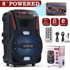 8  1000w Portable Bluetooth Speaker Subwoofer Heavy Bass Dj Party System W  Mic