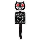 Heart Eyes Kit Cat Clock 15 5  Black Kit-cat Klock Made In Usa Free Battery New