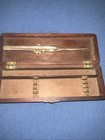 Antique Wood Dental Tool Storage Box With 1 Antique Dental Pick Included
