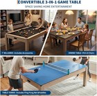 7ft 3-in-1 Convertible Pool Table Billiards Dining Table Tennis Ping Pong Table