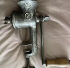 Antique Cast Iron Table Hand Crank Or Mill  Manual Meat Grinder W  Wood Handle