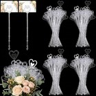 500 Pcs Clear Heart Shaped Floral Picks - Wedding Place Card Holders Clips  9