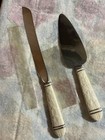 Lenox Vintage Wedding Cake Server Set W Knife Accented In Silver  Mint Condition