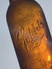 Early Antique Crown Top Circle Slug Schlitz Amber Glass Embossed Beer Bottle